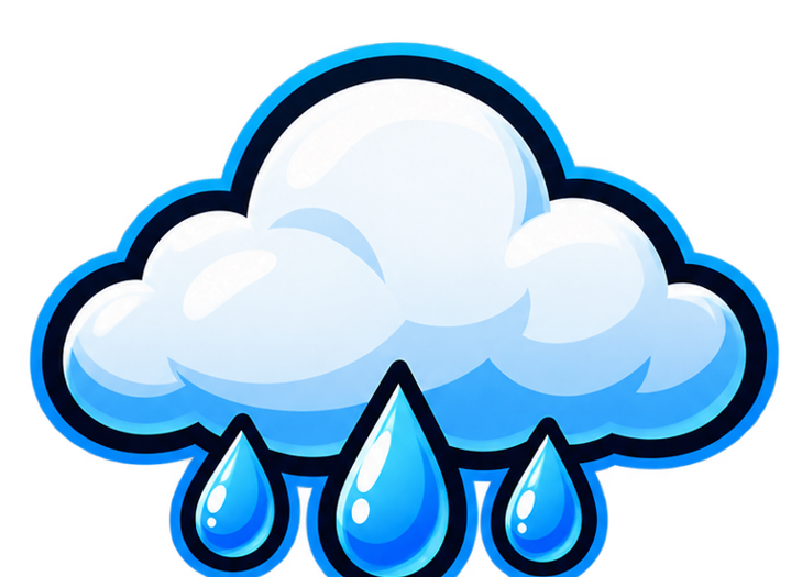 Logo RainHub - błękitna chmura z kroplami